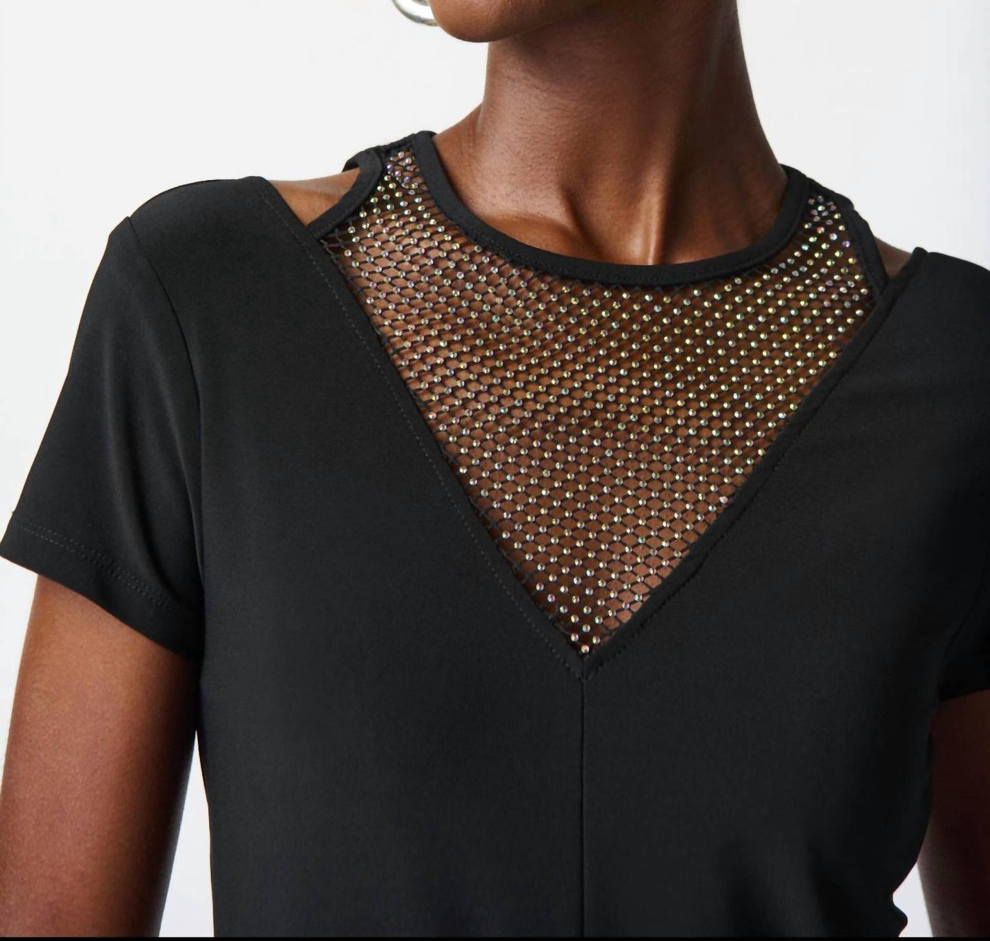 Joseph Ribkoff - Rhinestone Mesh Detail Top