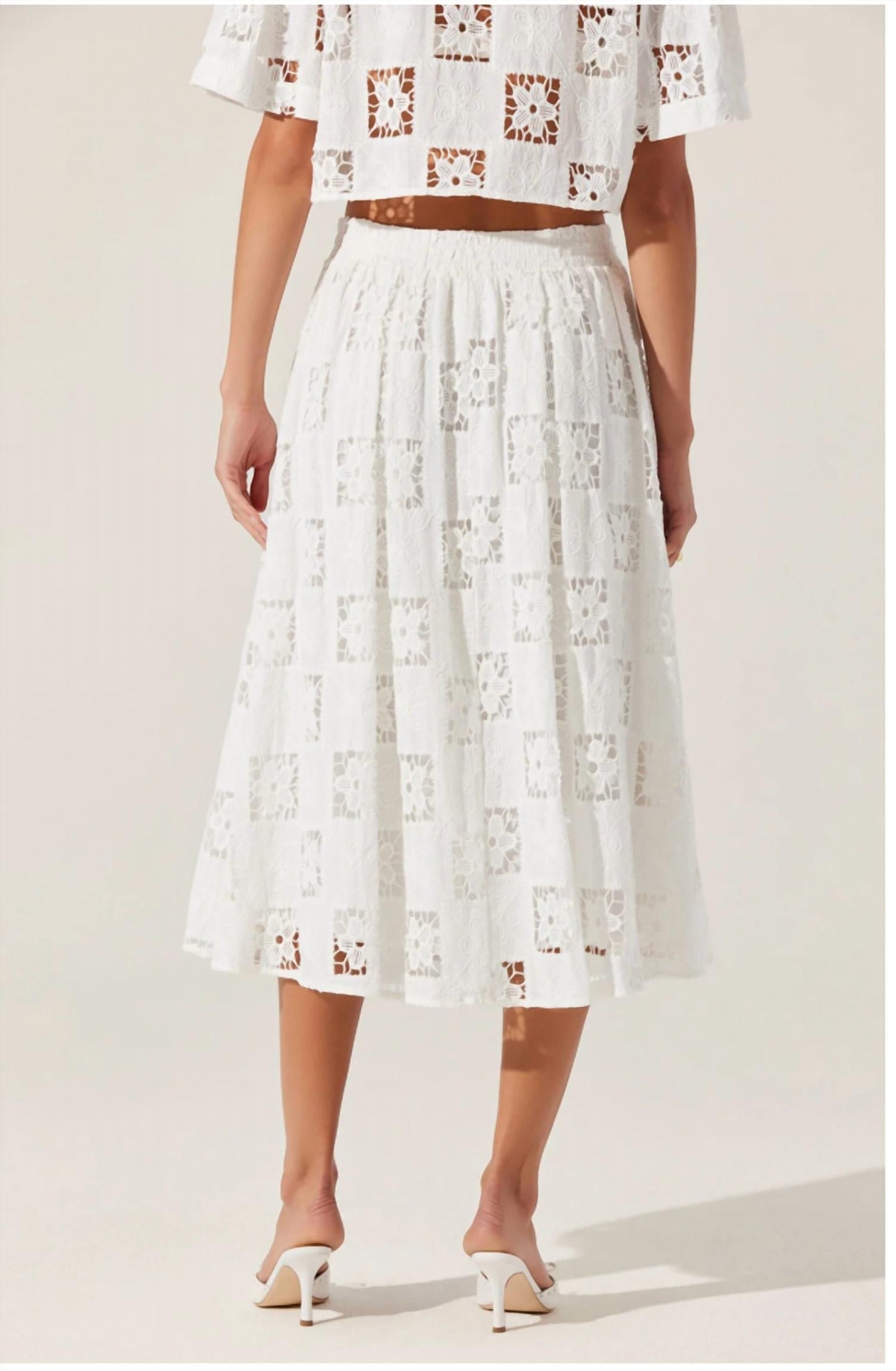 Astr - Andolina Crochet Lace Midi Skirt