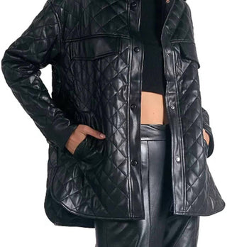 Elan - QUILTED FAUX LEATHER JACKET