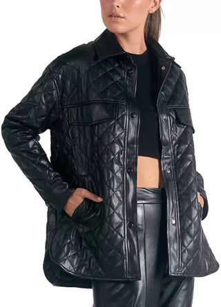 Elan - QUILTED FAUX LEATHER JACKET