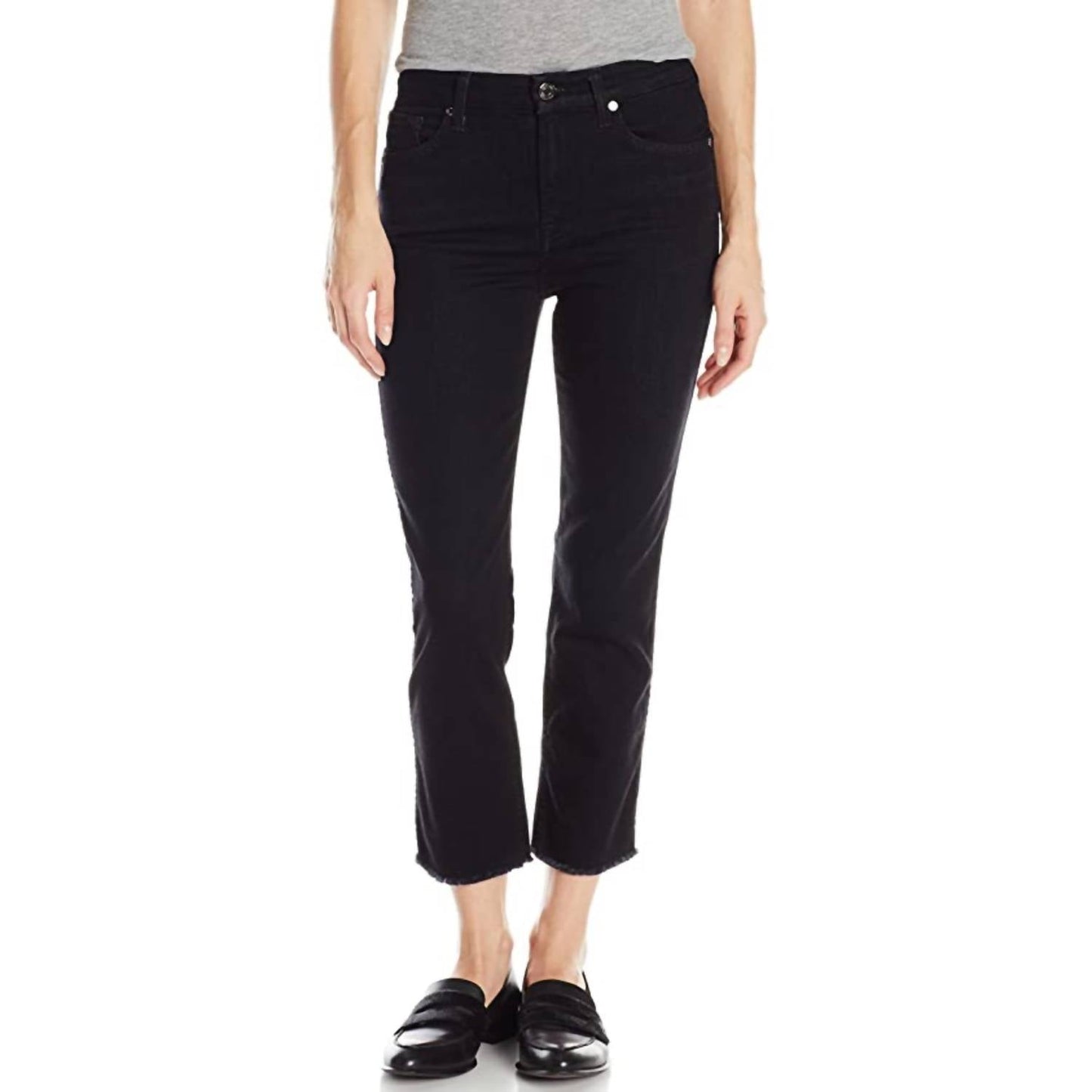 7 For All Mankind - Cropped High Waisted Vintage Straight Jean