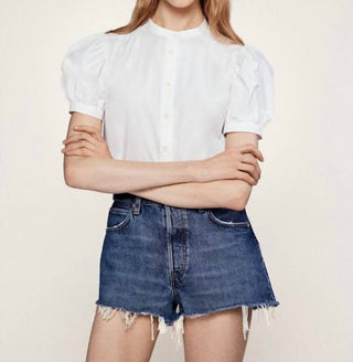 Frame - Gathered Puff Sleeve Top