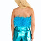 Buddylove - Fancy Strapless Feather Crop Top