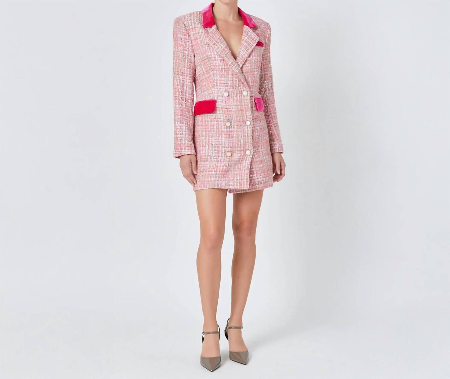 2.7 August Apparel - Premium Tweed Blazer Mini Dress