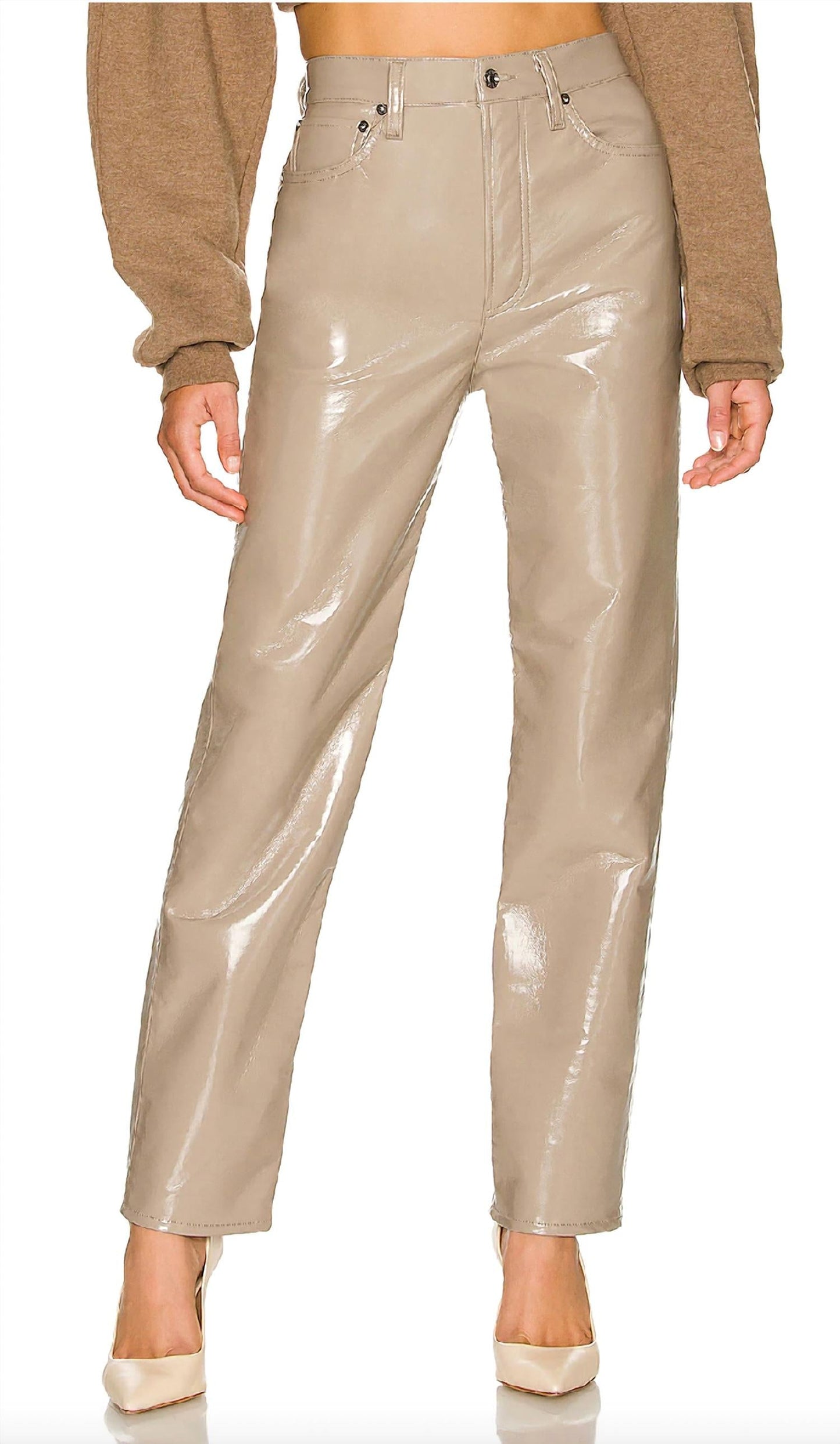 Agolde - Recycled Leather 90's Pinch Waist Jeans