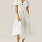 Astr - Citrine Linen Bow Front Midi Dress