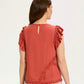 Fdj - Embelished Flutter Sleeve Top