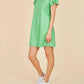 Dolce Cabo - FAUX LEATHER DRESS WITH FLUTTER SLEEVES