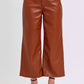Judy Blue - High Waist Tummy Control Faux Leather Crop Wide Jeans