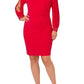 Adrianna Papell - Long Sleeve Draped Jersey With Beaded Cuffs Dress - Plus