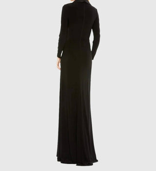 Ieena For Mac Duggal - Long Sleeve Tuxedo Gown