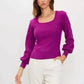 Skies Are Blue - Leah Square Neck Sweater