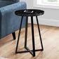 Accent Table Side Round Marble Look Contemporary & Modern - Black