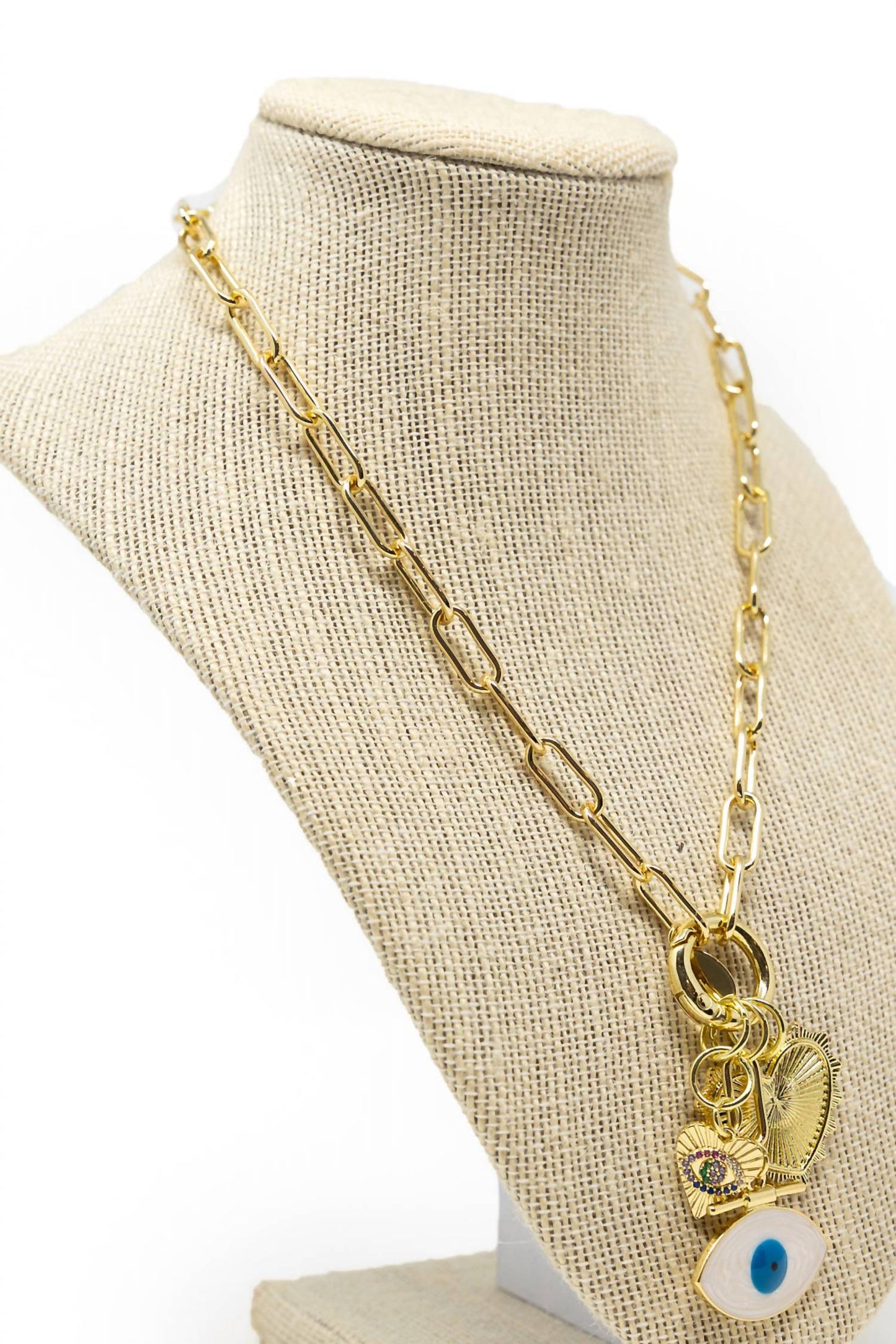 Mary Kathryn Designs - Women Evil Eye Heart Charming Necklace