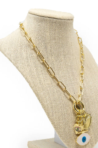 Mary Kathryn Designs - Women Evil Eye Heart Charming Necklace