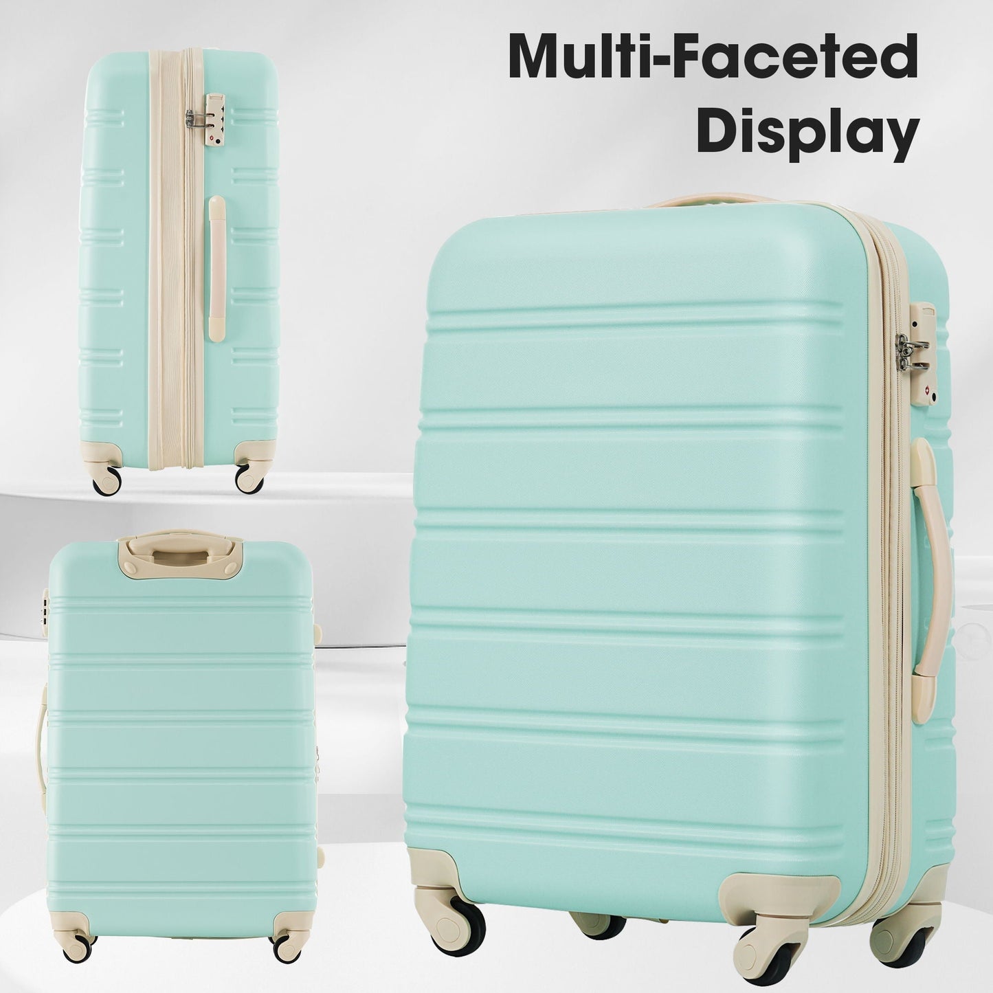 3 Piece Luggage Set Hardside Spinner Suitcase with TSA Lock
