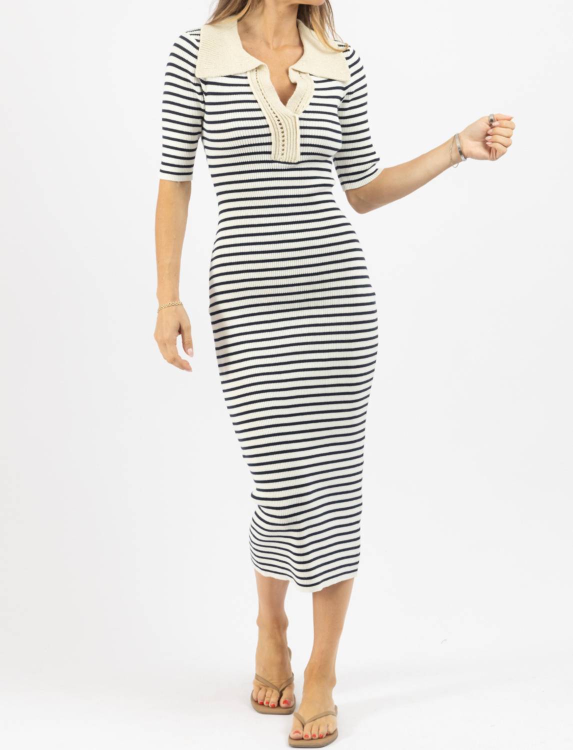 Blue B - Tradd Stripe Knit Mididress