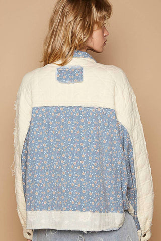 Pol - Contrast Floral Quilted Jacket
