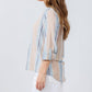 Billy T - Belize Stripe Roll Tab Sleeve Popover Shirt