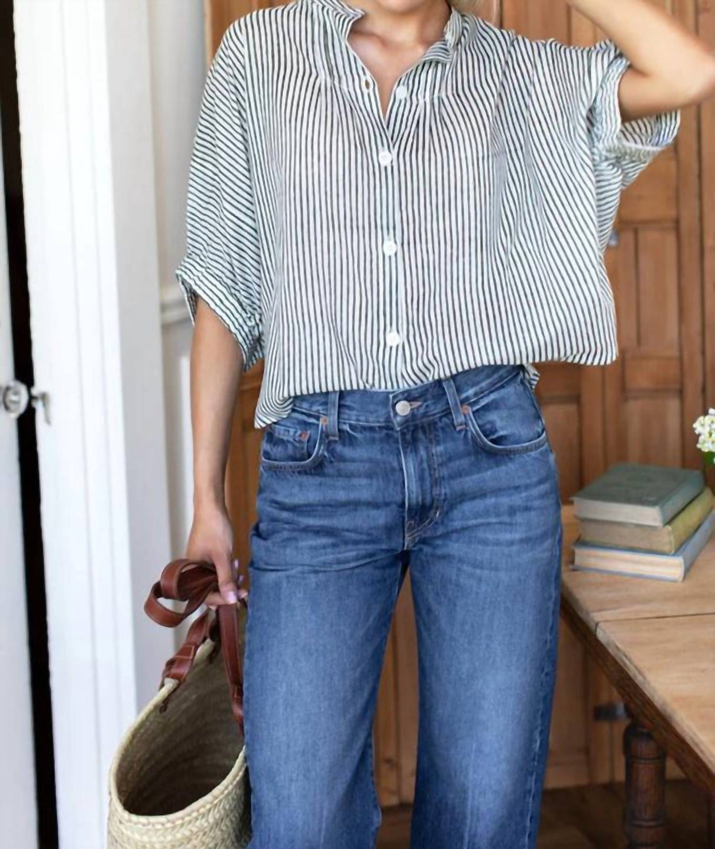 Emerson Fry - Mandarin Collar One Size Top