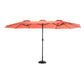 14.8 Ft Double Sided Outdoor Umbrella Rectangular Large with Crank (Orange)