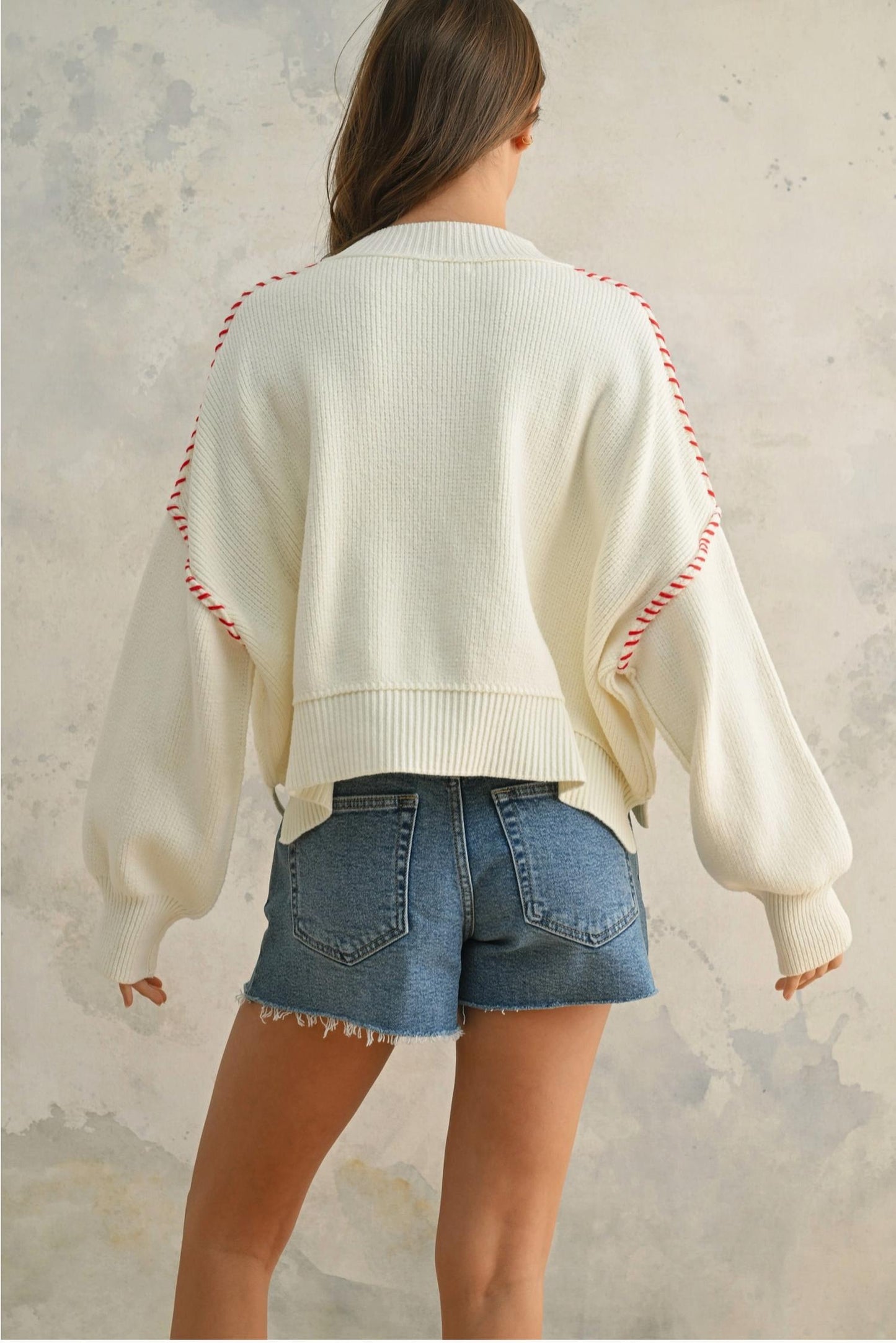Miou Muse - Usa Rope Letter Sweater