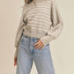 &Merci - Striped Batwing Sleeve Crew Sweater