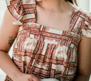 Entro - Printed Square Neck Dress