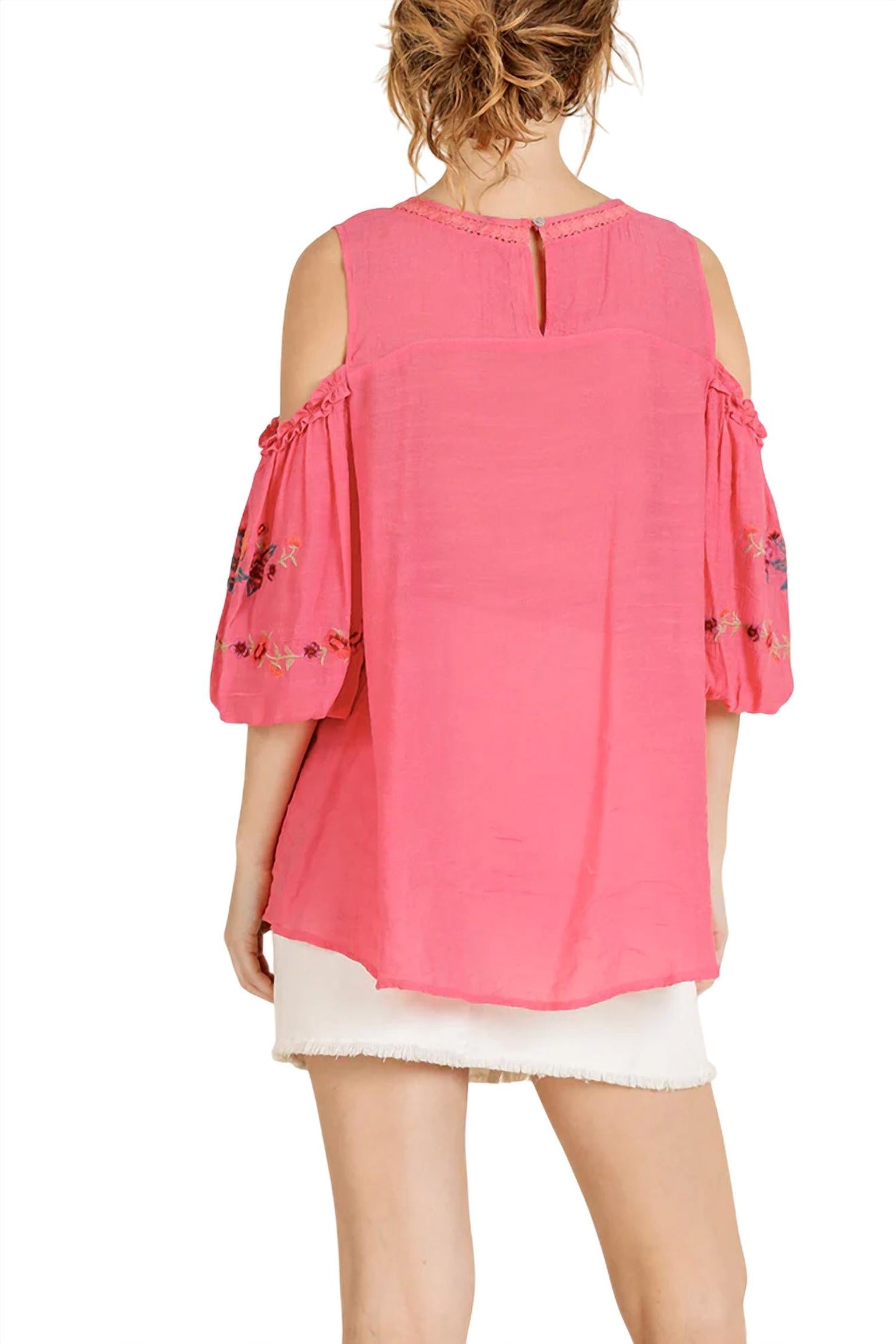 Umgee - Floral Embroidered Peasant Top