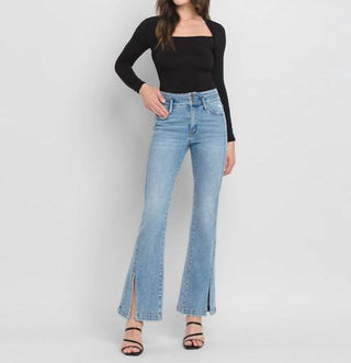 Flying Monkey - High Rise Split Hem Flare Jeans