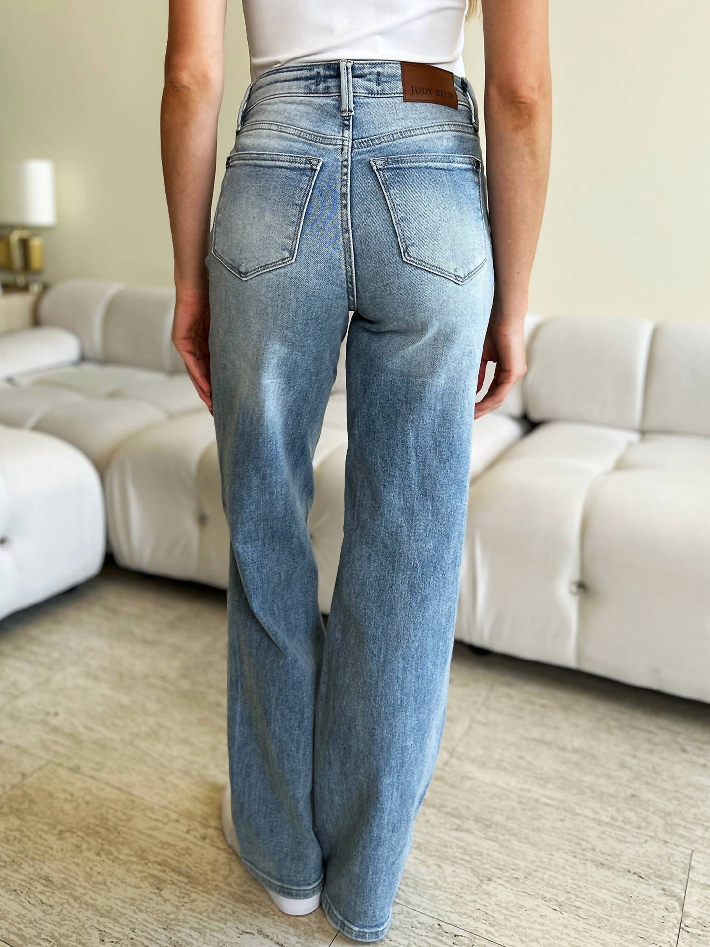 Judy Blue - Women's High Waist Front Yoke Retro Wide Leg Jeans