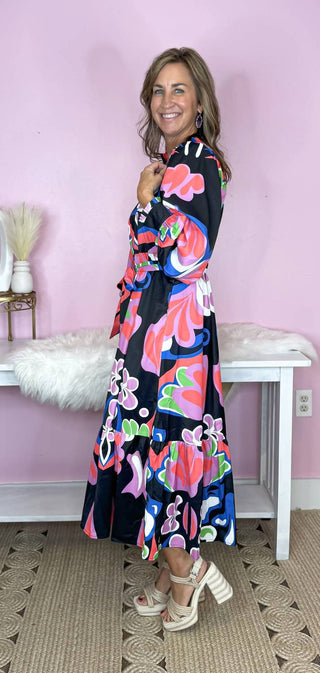 Jodifl - It's No Surprise Abstract Midi Dress