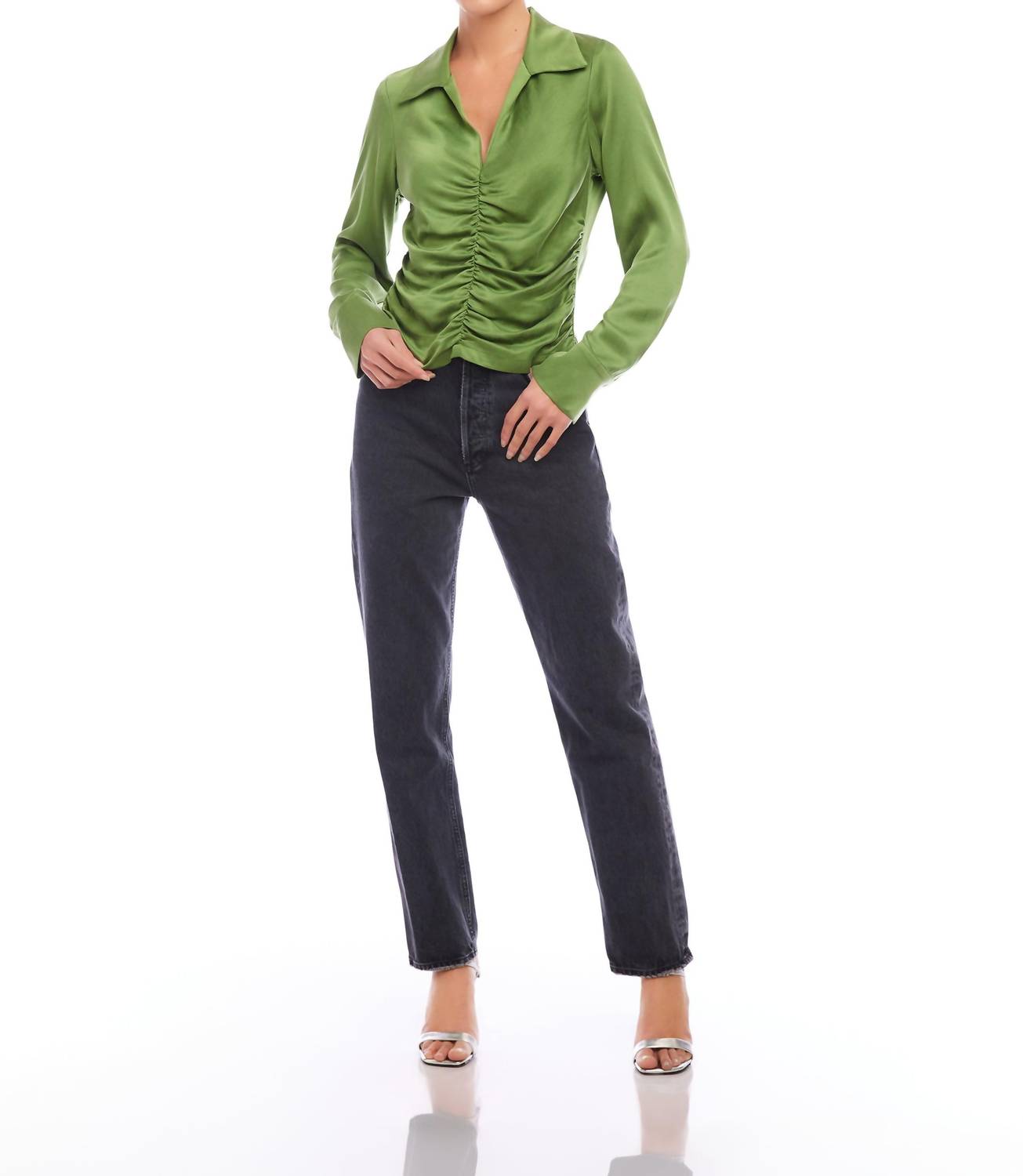 Fifteen Twenty - Arabella Shirred Long Sleeve Top