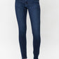 Judy Blue - Mid Rise Classic Crinkle Ankle Detail Skinny Denim Jeans