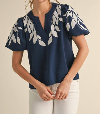 Jodifl - Gwen Embroidered Puff Sleeve Top