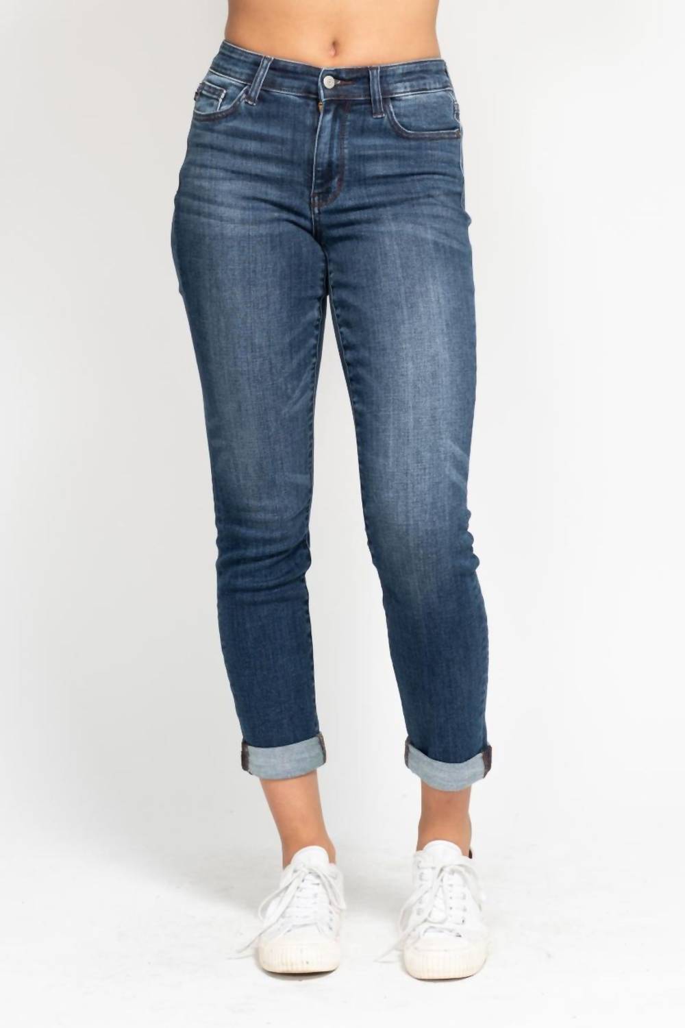 Judy Blue - Mid Rise Cuffed Slim Fit Jean