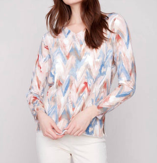 Charlie B - Chevron V-neck Sweater