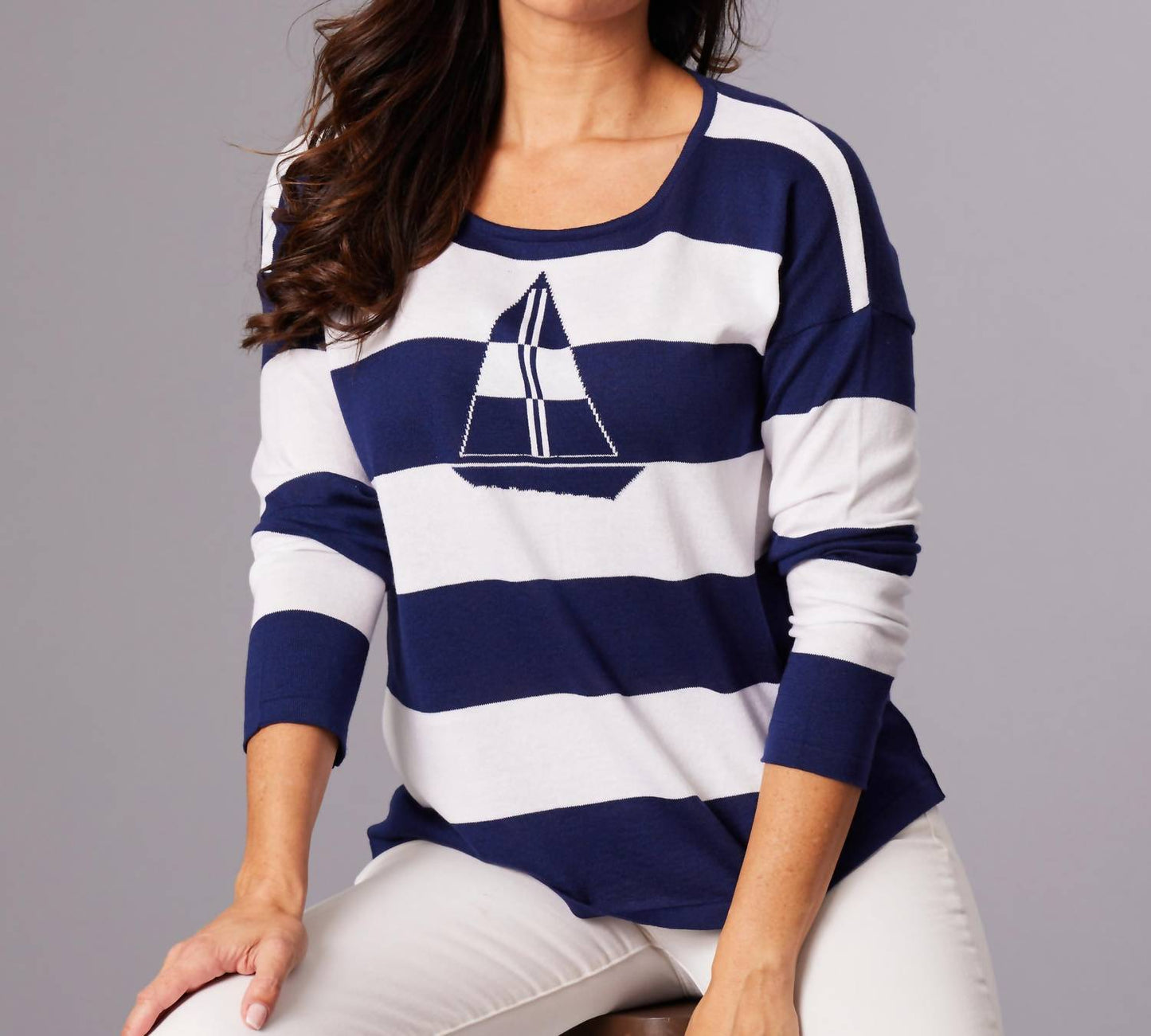 Angel Apparel - Nautical Scoop Top