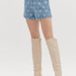 Entro - Bow Denim High Waist Shorts