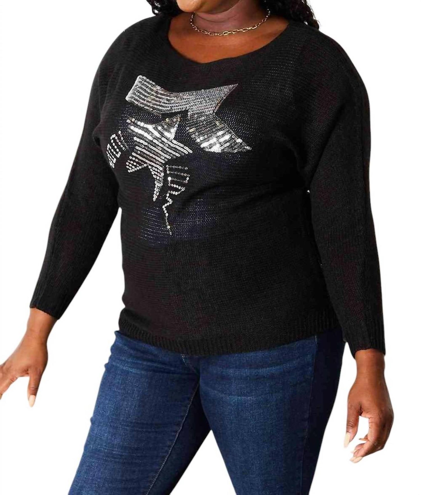 Double Take - Shimmering Sequin Dolman Sweater