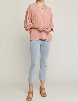 Entro - Placket V-neck Top