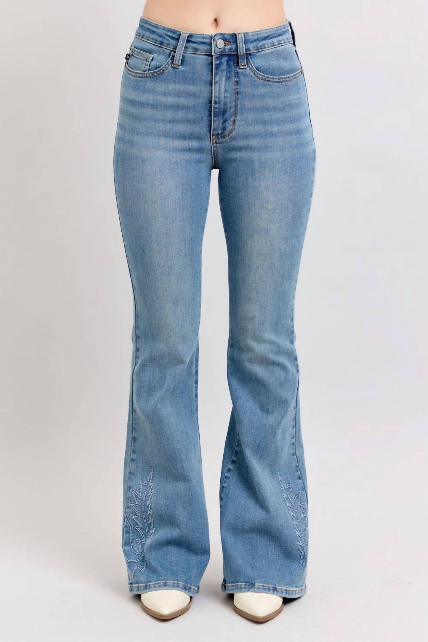 Judy Blue - High Waist Western Detail Flare Jean