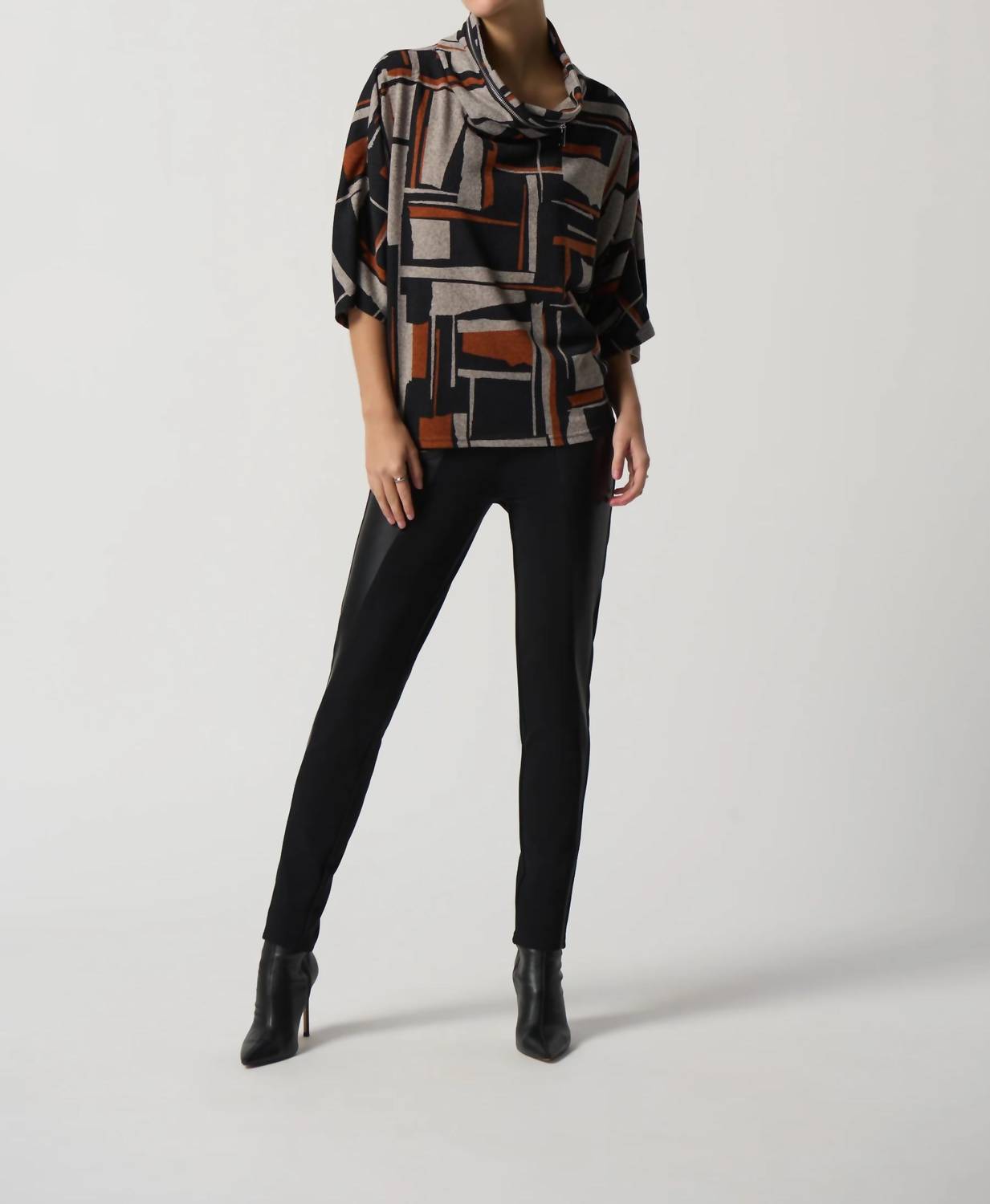 Joseph Ribkoff - Faux-Leather Panel Leggings