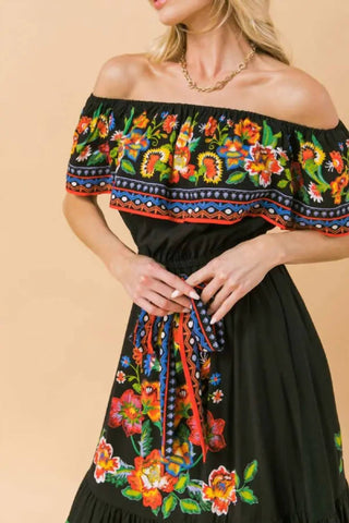 Flying Tomato - Midnight Garden Maxi Dress