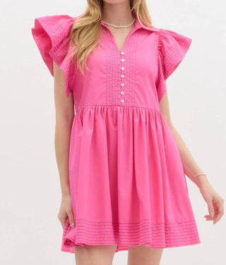 Entro - Embrace Today Flutter Sleeve Dress