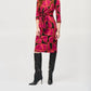 Joseph Ribkoff - Abstract Print Waist Tie Sheath Dress