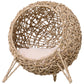 20.5' Weaved Banana Leaf Cat Bed with Cushion Beige