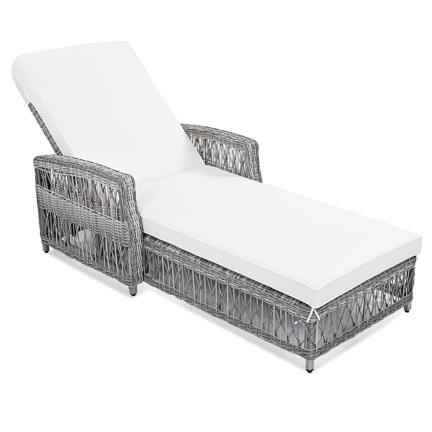 GO 2 Piece Long Reclining Chaise Outdoor Wicker Lounge Set