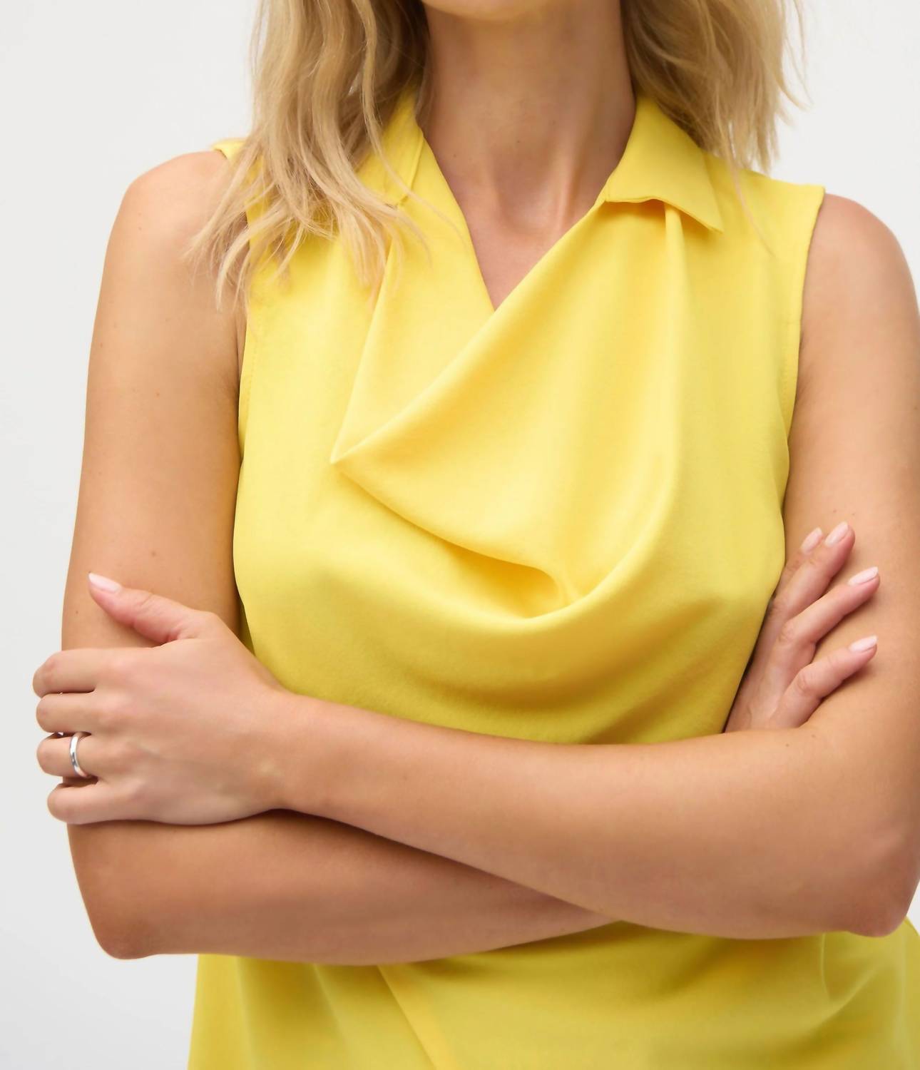 Joseph Ribkoff - Collared Cowl Neck Sleeveless Top