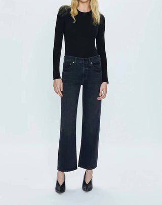 Pistola - Lexi Mid Rise Bowed Straight Jeans